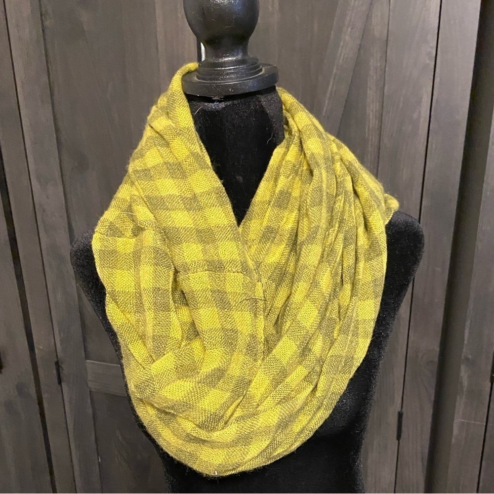 Infinity Yellow Plaid Scarf